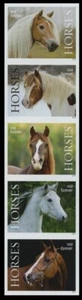 EE. UU. #5891a-5a 5895c Caballos Imperf Tira de 5 sin troquelados NDC - Imagen 1 de 1