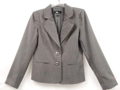 Chaqueta AGB Petite Talla 6P Elástica Forrada Dos Botones Gris Jaspeado Nueva con Etiquetas  Foto 1 de 4