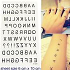 Alphabet Temporary Tattoo Black Letter Word Text Abc Waterproof Tattoos Tatoo 