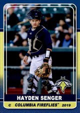 2019 Columbia Fireflies Grandstand #23 Hayden Senger Hamilton Ohio Baseball Card