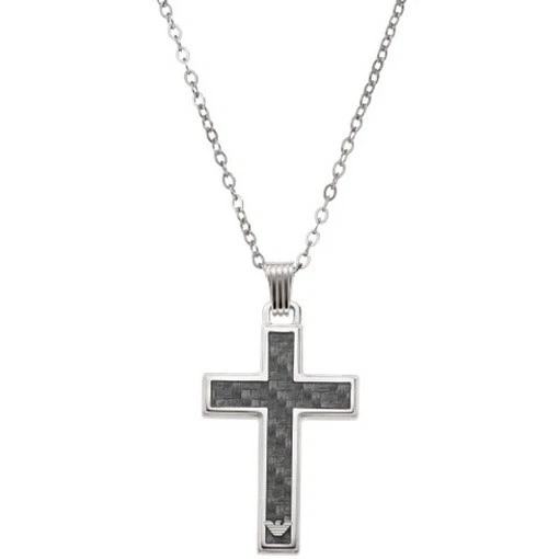 EMPORIO ARMANI HALSKETTE EGS1705 HERREN COLLIER KREUZ EDELSTAHL 55,5 CM - Bild 1 von 1