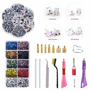 Hotfix Applicator Dmc Hot Fix Rhinestones Full Set Crystal Glass Wedding Dress - Picture 1 of 16