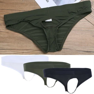 Bikini de natación YiZYiF para hombre Suave Seda Frontal Agujero para Pene Ropa Interior - Imagen 1 de 42