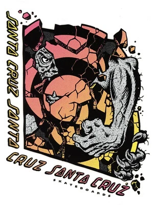 Santa Cruz Skateboard Sticker Roskopp Break Design Bunt Transp 16x8,5cm Gestanzt