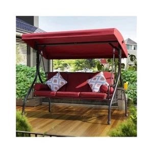 Outdoor Swing Bed with Canopy, Comfortable Seating for 3, Perfect Patio - Picture 1 of 6