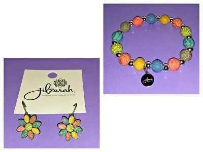 Jilzarah Ohrringe & Jilzarah Armband Ton Perlen Handarbeit Wunderschön - Bild 1 von 4