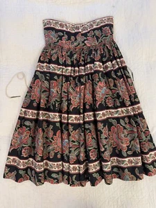 70s 80s Jean Gerard French Provincial Midi Corset Skirt w Boning Folk Paris - Picture 1 of 7