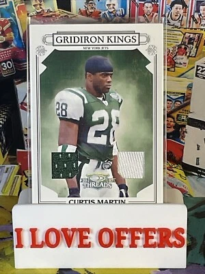 RARE 214/250 CURTIS MARTIN DUAL JERSEY 2007 THREADS GRIDIRON KINGS C STORE MORE  - Image 1 of 4