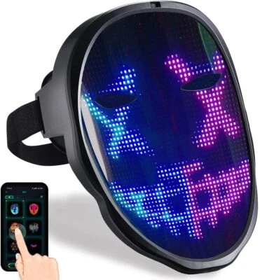 LED Maske Programmierbar App Party Halloween LED Beleuchtung Maske Bluetooth DE - Bild 1 von 4
