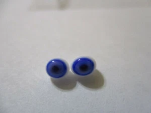 4 mm Blue Handmade Round Glass Eyes  C&C Eyes Made in the USA 1 Pair - Picture 1 of 5