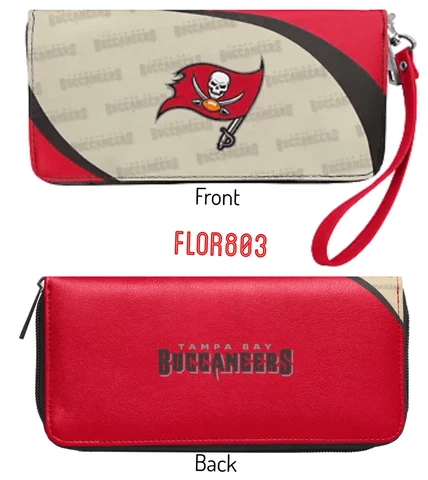 NFL Tampa Bay Buccaneers Women Synthetic Leather Curve Zip Organizer Wallet Cover