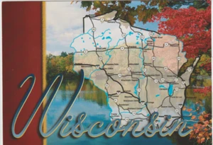 WISCONSIN STATE POSTCARD, U.S.A. POSTCARD UNPOSTED 1V2 - Picture 1 of 3