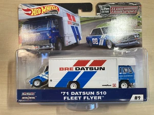 Hot wheels new Team Transport '71 Datsun 510 Plus Fleet Flyer on Real Riders - Picture 1 of 9