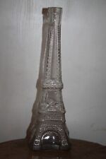 Bouteille à sujet ancienne Tour Eiffel par Legras verre soufflé 19ème siècle