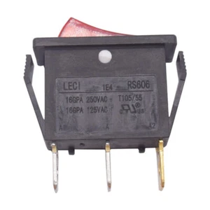 Interruptor basculante original LECI RS606 3 pines 2 posiciones con lámpara roja normalmente abierto - Imagen 1 de 4