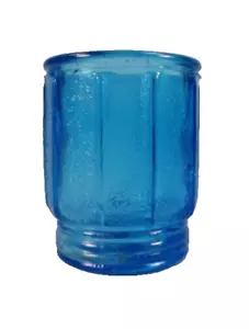 Blue Barrel Shot Glass With Paneled Design Spot Crackle Texture Made Taiwan (O) - Picture 1 of 3