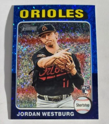 2024 Topps Heritage Jordan Westburg Blue Sparkle Refractor Rookie RC #229 - Image 1 of 2