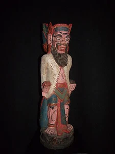 Wooden Balinese Priest figure statue Bali no batak asmat dayak topeng keris - Picture 1 of 4
