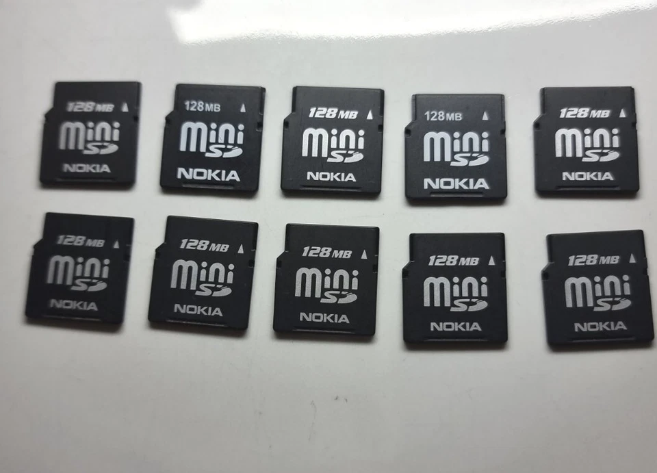 Job Lot 10 x MiniSD Memory Card for Nokia Mini SD 128mb rare  - Image 1 of 2