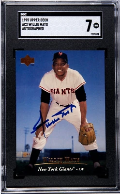 Tarjeta de béisbol Willie Mays 1995 Upper Deck SGC 7 autógrafo Auto Giants MLB #AC2 Foto 1 de 2