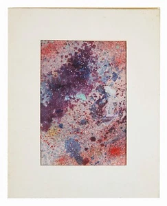 1960s Coral Reef Oil Abstract Painting on Paper Mid Century Modern SWK Vintage - Picture 1 of 2