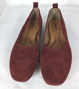 Born Wine red suede square toe ballet flats Sz 10M Good used Condition