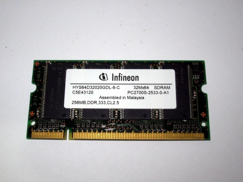 Memoria SDRAM SO-DIMM 256MB PC2700S - Imagen 1 de 1