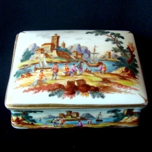 Rar Stulz AG Straßburg Deckeldose um 1900 Szenerie Handmalerei Dose / CO 742 - Bild 1 von 8