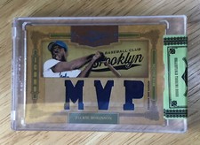 2008 PLAYOFF PRIME CUTS JACKIE ROBINSON MVP GAME USED JERSEY SWATCHES 09/10