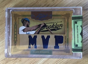 2008 PLAYOFF PRIME CUTS JACKIE ROBINSON MVP GAME USED JERSEY SWATCHES 09/10