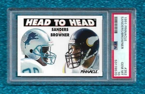 1991 PINNACLE #358 BARRY SANDERS - JOEY BROWNER PSA 10 GEM MINT POP 15 HOF LIONS - Picture 1 of 1