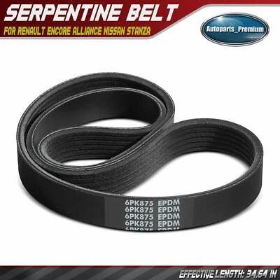 34.64 in Serpentine Belt for Renault Encore Alliance Nissan Stanza Porsche 928 - Image 1 of 4