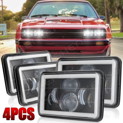 Faros LED de haz alto-bajo DRL DOT para Pontiac Grand Prix 1976-1987 4 piezas 4x6"" Foto 1 de 4