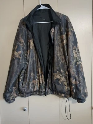 Duxbak Mens Sz LG Reversible Mossy Oak Camo Black Zip Up Outdoor Hunting Jacket - Image 1 of 4