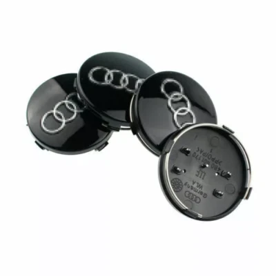 4 x 60 mm black for alloy wheel hub cap Au & Di wheel cover 4B0601170 de - Image 1 of 4