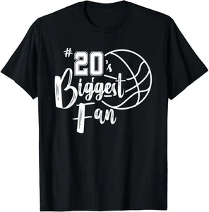 Number 20's Biggest Fan Shirt Basketball Player Mom Dad T-Shirt Hoodie - Picture 1 of 14