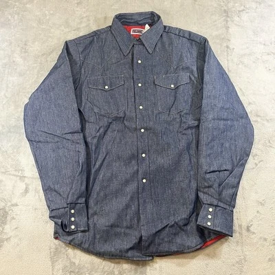 Chaqueta de Trabajo Big Mac De Colección Perla Snap Para Hombre Grande Alta Azul Aislada Acolchada Foto 1 de 4