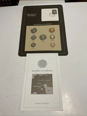 Juegos de monedas de todas las naciones Guernsey, Bailiwick de con tarjeta 1979-1983 Foto 1 de 4