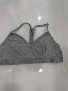 Calvin Klein Grey Cotton Bra No Padding Large X-large  - Picture 1 of 2
