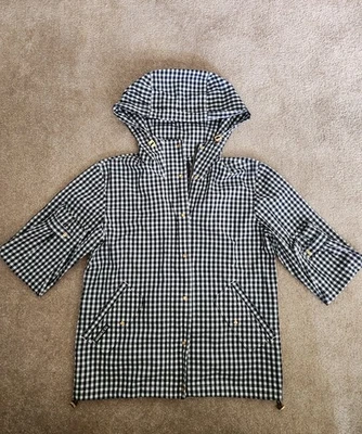 Chaqueta Abrigo de Lluvia Ralph Lauren Azul a Cuadros Pequeña Foto 1 de 4