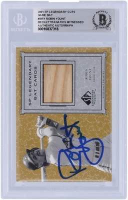 Robin Yount Brewers Signed 2001 Upper Deck SP Legendary Cuts Game #B-RY BAS Card - Image 1 of 4