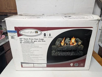 Pleasant Hearth 18 registros de gás sem ventilação carvalho inglês duplo combustível gás natural propano - Imagem 1 de 4