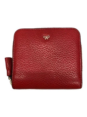 Cartera plegable de cuero ANYA HINDMARCH ROJA lisa para mujer Foto 1 de 4