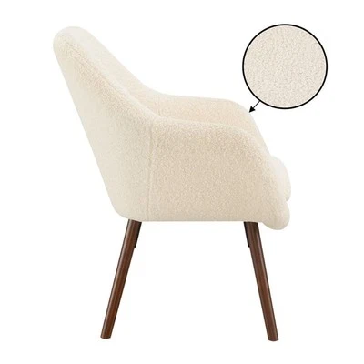 Convenience Concepts Take a Seat Charlotte Sherpa Accent 椅子象牙色面料 — 第 1/4 张图片