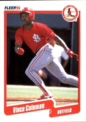 Vince Coleman 1990 Fleer #245 St. Louis Cardinals FREE SHIPPING AutographDen - Image 1 of 2
