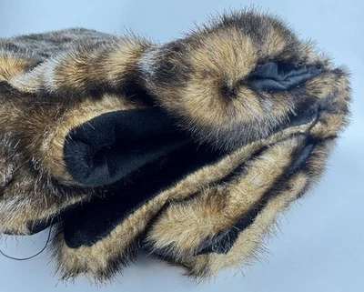 Dennis Basso Faux Fur Mink Throw Blanket 50 x 36 Luxury Brown Tiger Mills Lap - Image 1 of 4