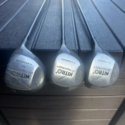 Nitro ThePower 17-4 Stainless Driver- 3 Wood-5 Wood Power Flex Graphite Shaft RH - Image 1 of 4