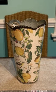 tole lemon motif cachepot - Picture 1 of 3