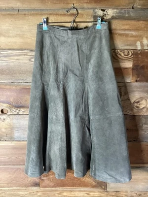 Falda De Colección Gamuza Cuero Midi/Maxi Marrón Jaqueline Ferrar Línea A Medidas Como Talla 10 Foto 1 de 4