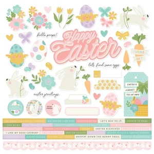 Hoppy Easter Cardstock Stickers-12"X12" - EST21921 - Afbeelding 1 van 1